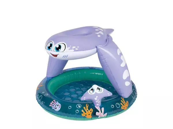 Stingray Baby Small Toddler Paddling Pool Water Play with Sunshade Garden Age 1+