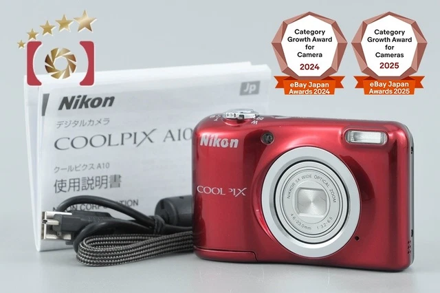 CÁMARA DIGITAL NIKON COOLPIX A10 roja de 16,2 MP de Japón EUR 130