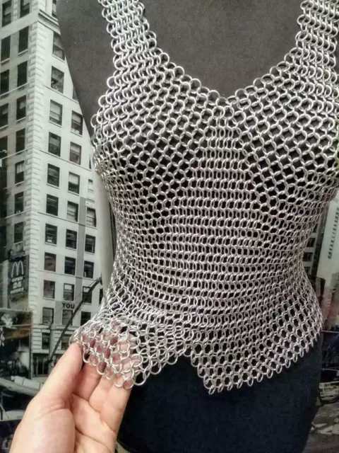 10 MM SILVER Chainmail Sport Half t-shirt sexy Intimate Beach