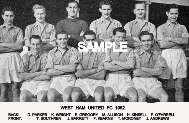 West Ham United FC 1952 Team  Photo