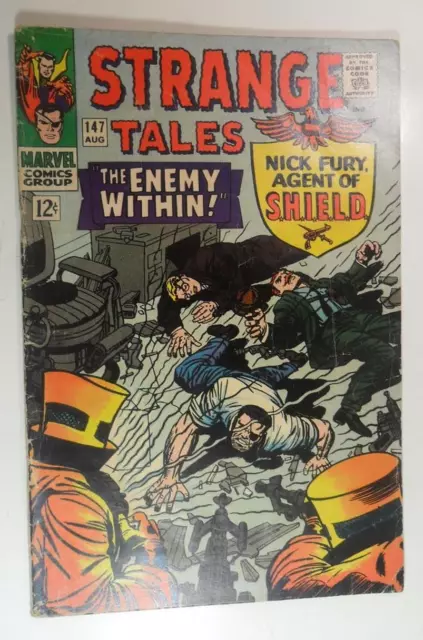 Strange Tales #147 Aug 1966 Jack Kirby Bill Everett Nick Fury Shield Vg- 3.5