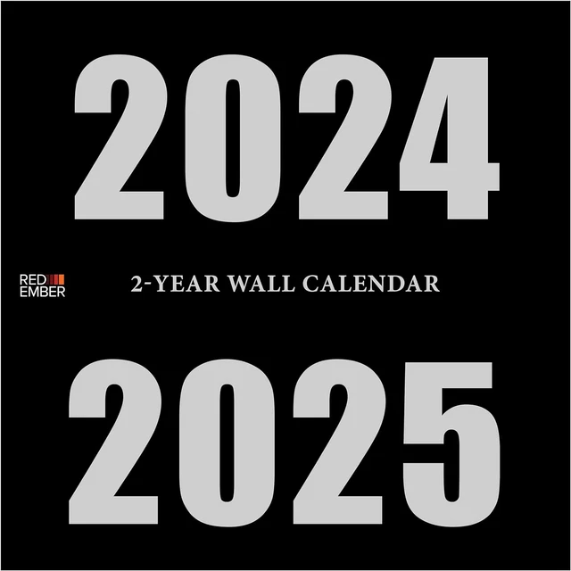 2YEAR CALENDAR 2024 and 2025 Hangable Monthly Wall Calendar 12" X 24