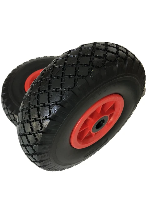 Ruota Per Carriola Antiforatura - Gomma Piena, Asse 4.10/3.50-4, Mozzo 70mm, Gialla - Foto 2