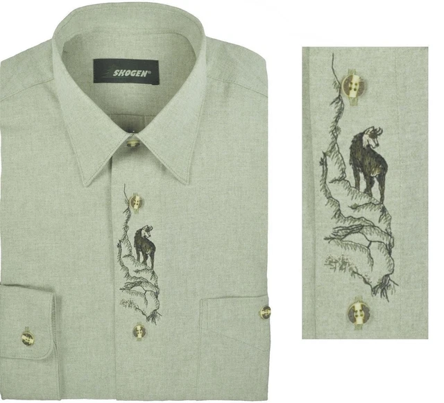 Hunting, Costume & Leisure Shirt Chambray Embroidered Gams by SKOGEN