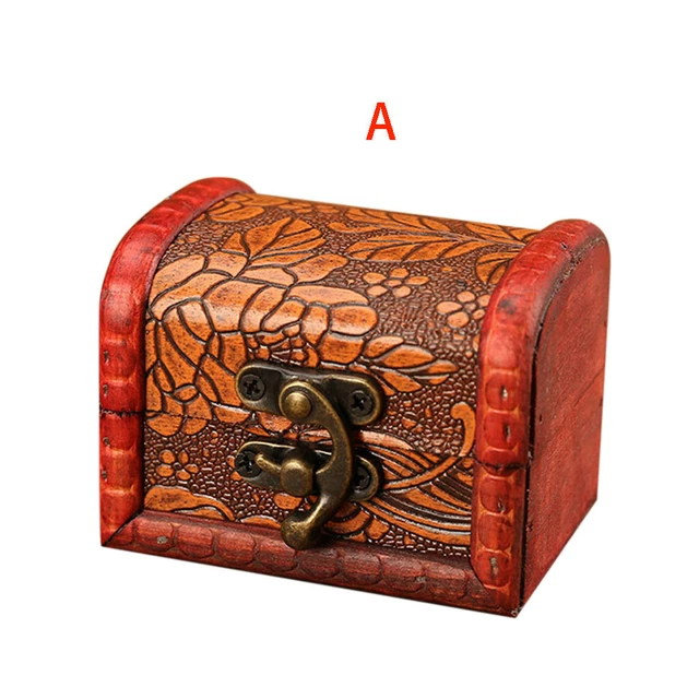 Vintage Wood Handmade Jewelry Box Ring Organizer Storage Jewelry Case Gift AA US