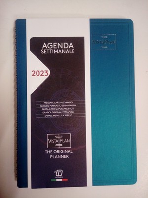 Agenda Intempo 2023 Agenda Settimanale Spiralato Vistaplan Papercoat 15x21 Blu 080 