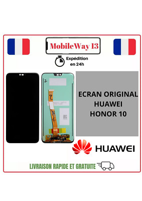 ECRAN COMPLET, VITRE TACTILE+ECRAN LCD HUAWEI HONOR 10 NOIR AVEC bouton home