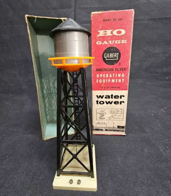 Vtg HO Scale American Flyer Illuminated Water Tower #35206 Original Box