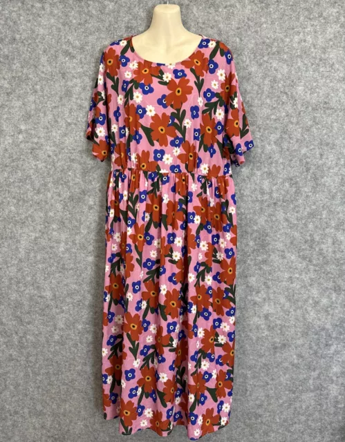 Little Party Dress label Women Boho design floral empire Maxi dress 14/L (732