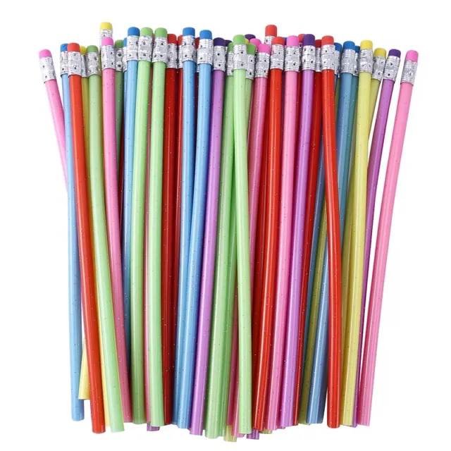 60 Pieces Bendable Pencil Flexible Bendy Soft Pencils with Eraser,  L1A4