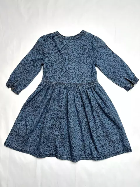 Vestido de mezclilla floral algodón azul algodón para niñas 8 años 2