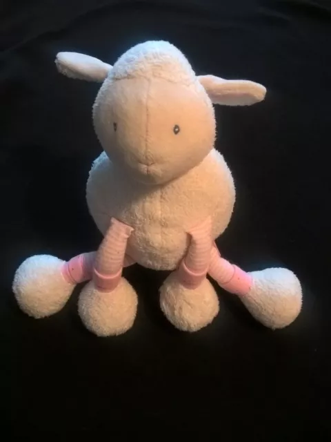 Doudou Peluche Mouton Agneau Blanc Rose Lila Moulin Roty TBE