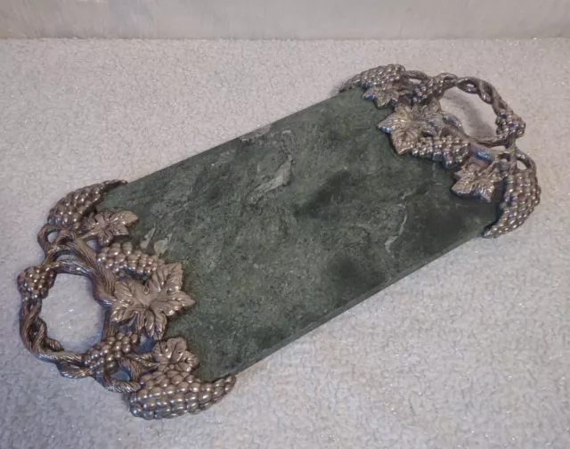 GODINGER Silver Art Co Green Marble Charcuterie Cheese Board Serving Tray 18"