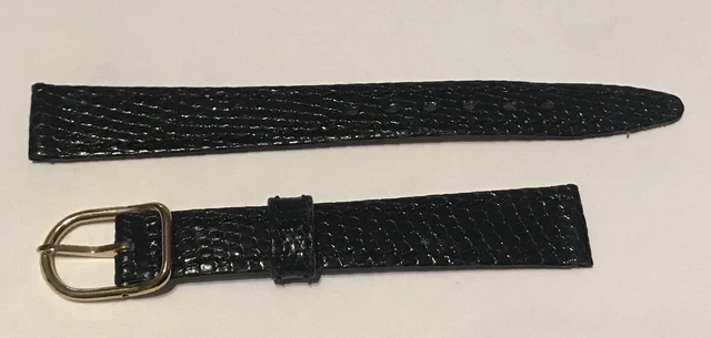 Bracelet De Montre Cuir Vert D'eau 16mm - Aspect Lézard - Peausserie De Luxe - Neuf