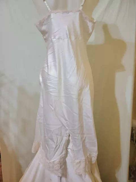 Vintage Dior White Full Slip With Back Vent Size 38