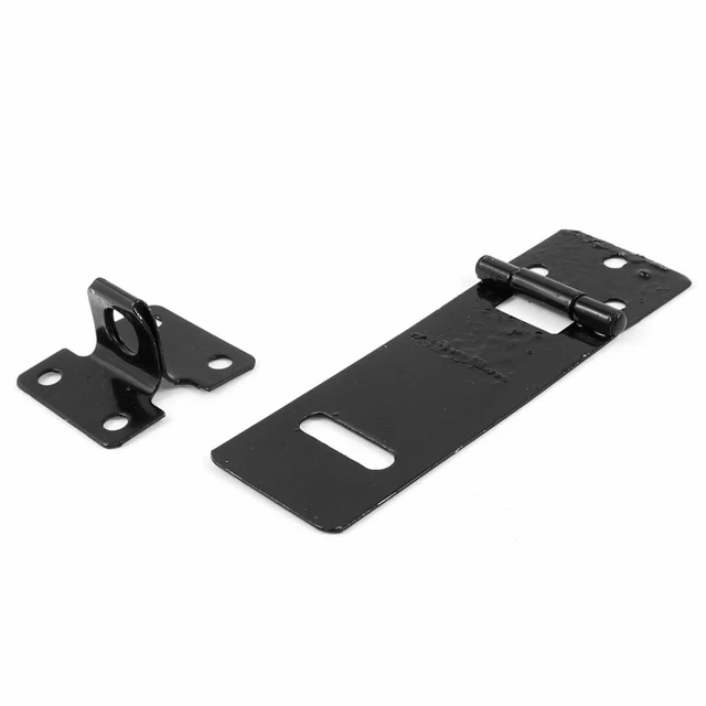 Door Safety Lock Black Metal Padlock Hasp Staple Set 3" Long