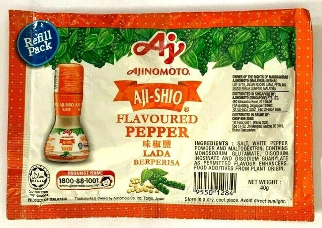 Confezione di ricarica al pepe bianco aromatizzato Ajinomoto Aji-Shio 40 g...
