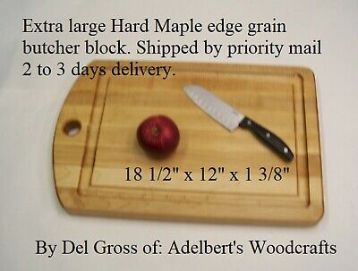 Extra large Hard Maple edge grain butcher block 18 1/2" x 12" x 1 3/8"