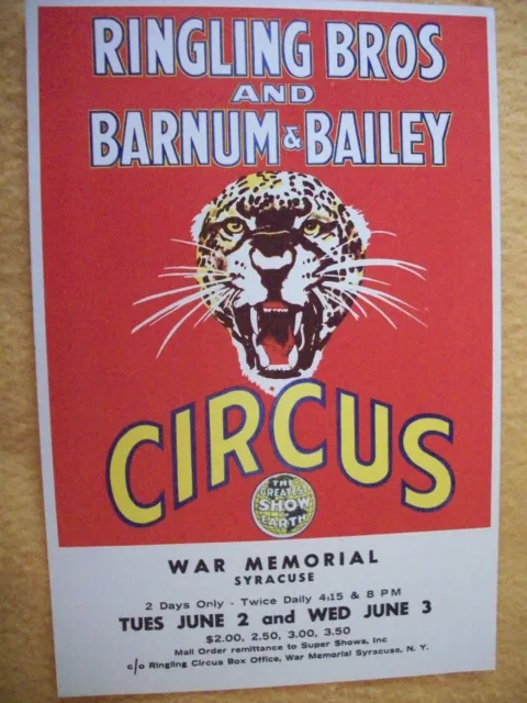 Circus-Ringling Bros. Barnum & Bailey - Mini Poster, Syracuse, Ny