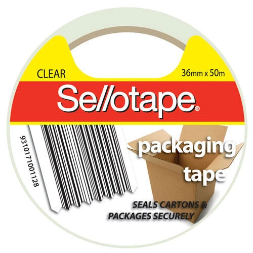 36MMX50M Sellotape Packaging Tape Clear Hot Melt Adhesive Strong Polypropylene