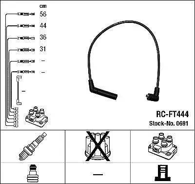 Zündkabel Satz Zündleitung Kabel NGK 0691 für Hyundai Lantra II Kombi 97-00