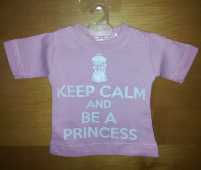 Mini T-Shirt Maglietta da Appendere - Keep Calm and be a Princess - Rosa