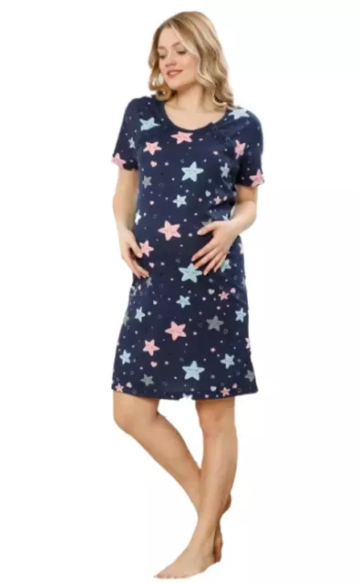 Ladies Nursing Nightdress Maternity Pyjama Nighty Breasfeeding