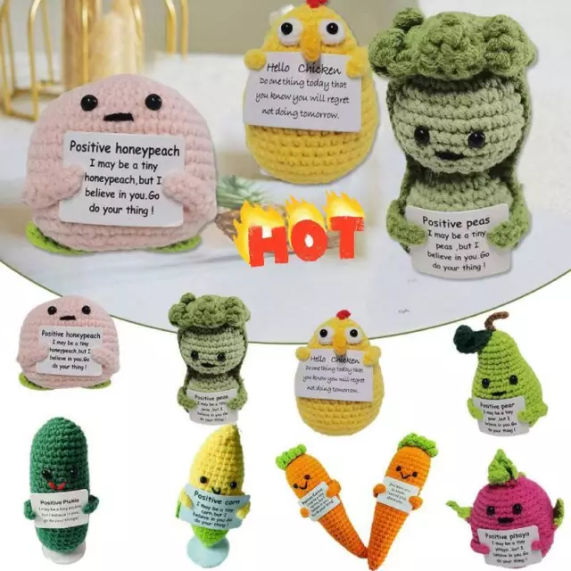Handmade Emotional-Support Pickled Cucumber Gift, Crochet Emotional Support  HOT