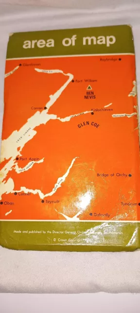 Maps old vintage OS Ordnance Survey one-inch tourist map Ben Nevis & Glen Coe 2