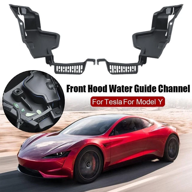 Lot De 2 Boîtes De Barrière D'eau De Capot Pour Tesla Model Y, Grille De Guidage D'eau De Coffre Avant, Compatible Avec Modèle Y 2021-2023