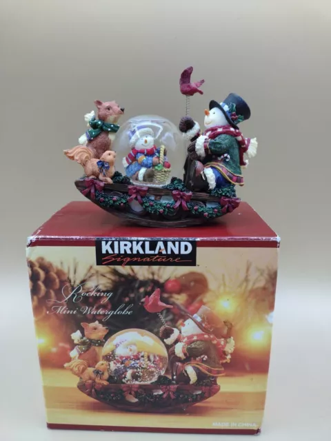 Kirkland Signature Rocking Mini Globe *SNOWMAN* W/Foxes Pre-owned Mint