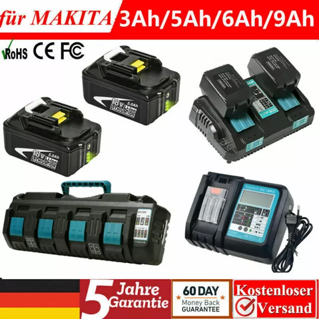 ersetzen für Makita Ersatzakku 18V 6Ah 5Ah 3Ah 9Ah BL1860B BL1850B BL1840 BL1830