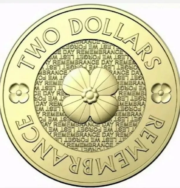 AUSTRALIAN TWO DOLLAR $2 COIN 2012 REMEMBRANCE DAY GOLD POPPY scarce Collectable