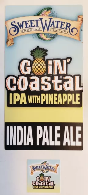 Sweetwater Brewing Goin' Coastal IPA Tap Handle Sticker Craft Beer Brewery New!