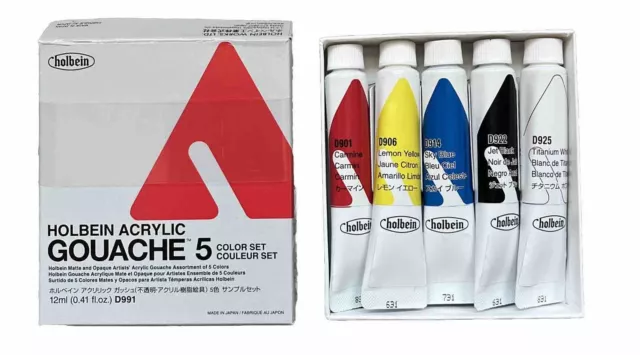 Holbein Acrylic Gouache 5 Color Mixing Set 20Ml