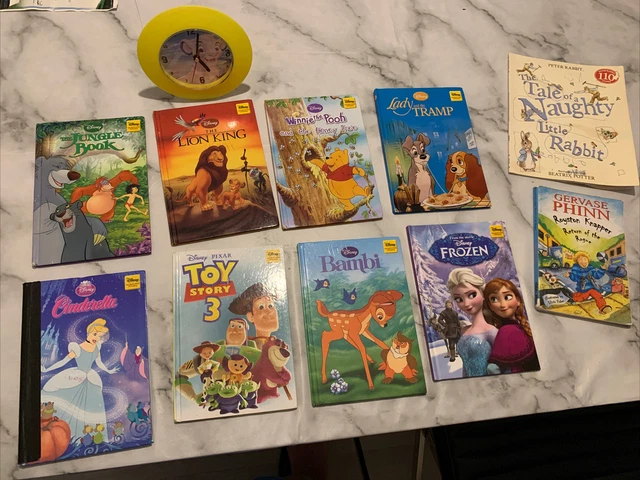 DISNEY BOOK COLLECTION The Lion King With Clock & Frozen, Bambi, Toy ...