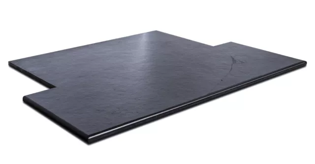 Fire Hearth - ( T-SHAPE )  - Custom Size Made To Measure - BLUE SLATE