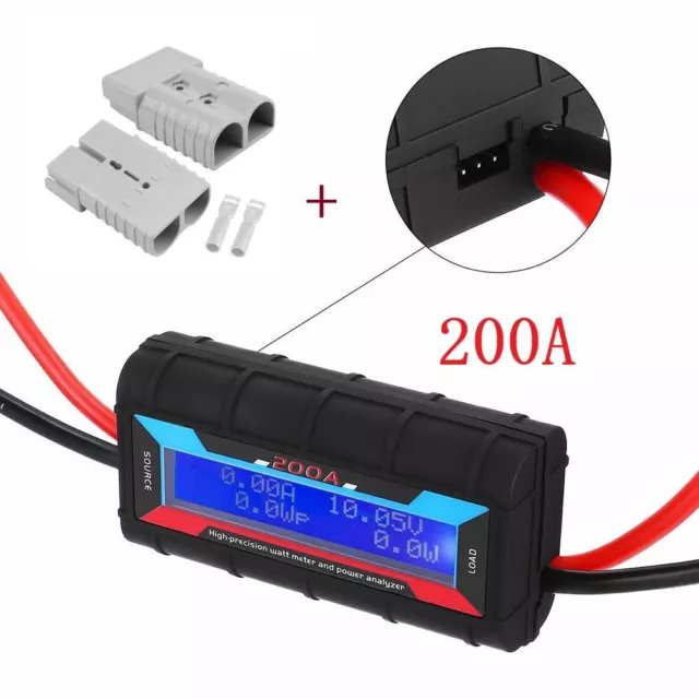 Accurate Tracking of Amps Voltage and Power 200AMP Digital Solar Power Analyzer