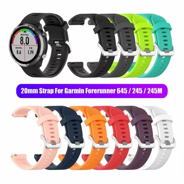 Garmin Forerunner 645 245 245M 20mm Strap for Vivoactive 3 Silicone Watch Band