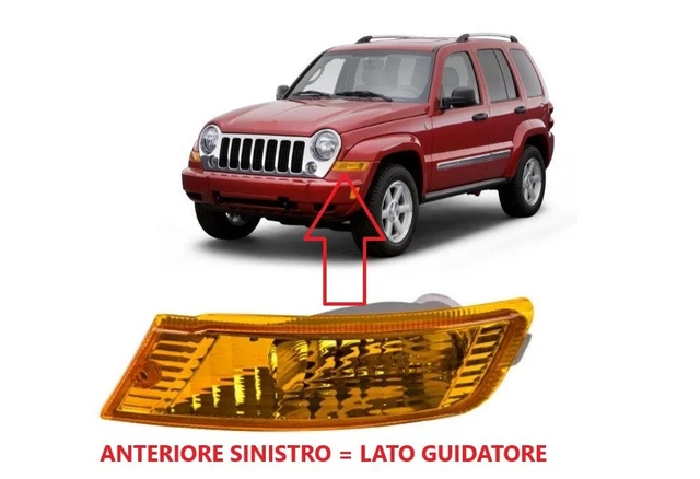 Set 2 Fari Freccia Anteriori Per Jeep Cherokee/Liberty RY 2005-2007 - Completi Di Portalampada E Lampadina, Colore Arancione