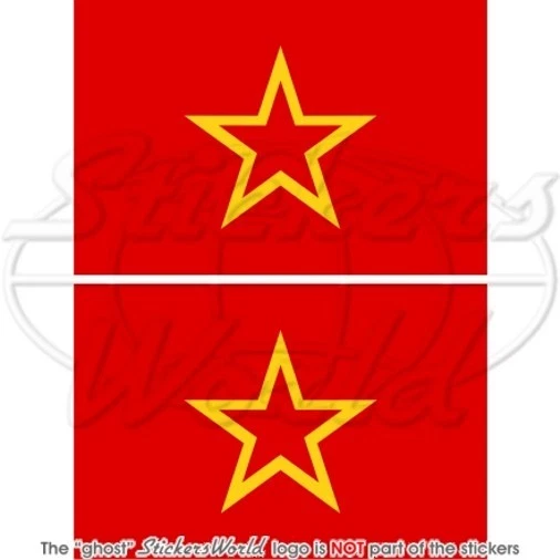 USSR Soviet Air Force Red Star Roundel Stickers – 75mm Glossy Vinyl Decals (Set Of 2)