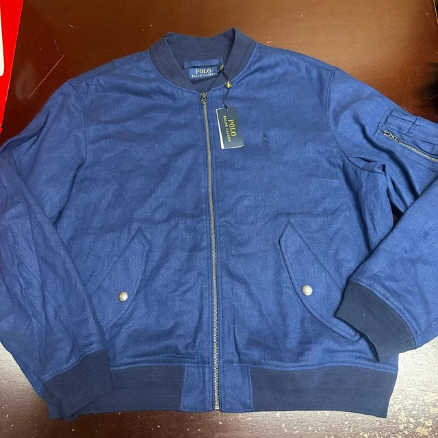 Veste De Sport Bobby Jones En Soie Marine – Fermeture éclair – Taille L – Neuve Avec étiquettes