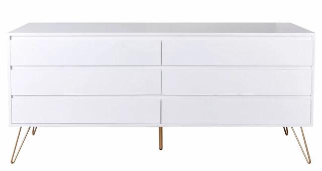 Chambre à Coucher Commode Blanc Coffre Wäsche Ancien Buffet
