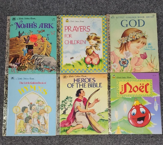 Little golden books 6 lot vintage collectable Disney Religions kids