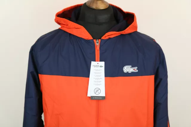 LACOSTE ROLAND GARROS hooded mens UV30 windbraker jacket size XS S