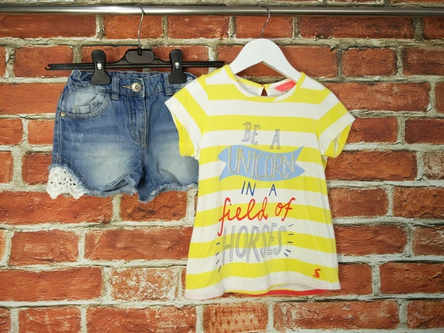 Girls Bundle Age 5-6 Years Next Joules Denim Jean Shorts Top T-Shirt Kids 116Cm