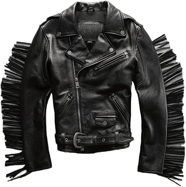 Men's New Genuine Black Lambskin Leather Jacket Slim fit Biker Motorcycle jacket