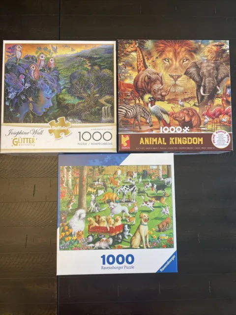 1000 piece jigsaw puzzles lot of 3