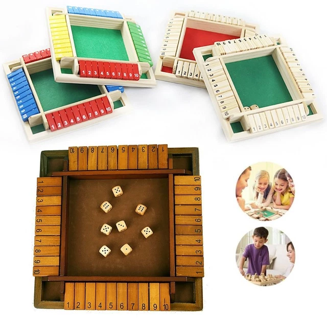 Engelhart Shut The Box – Holzspiel Für 2 Personen Mit Würfeln, 34x34 Cm