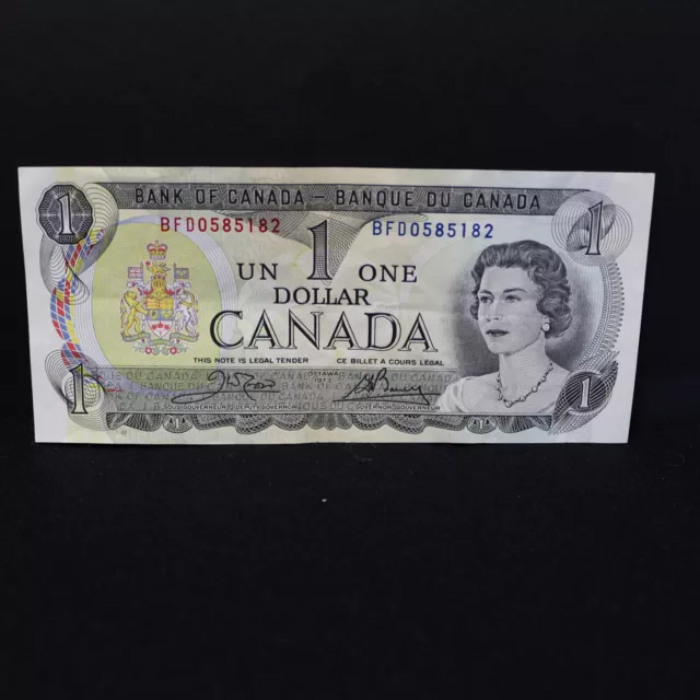 Vintage Collectible $1.00 Canadian 1973 dollar bill Crow Bouey